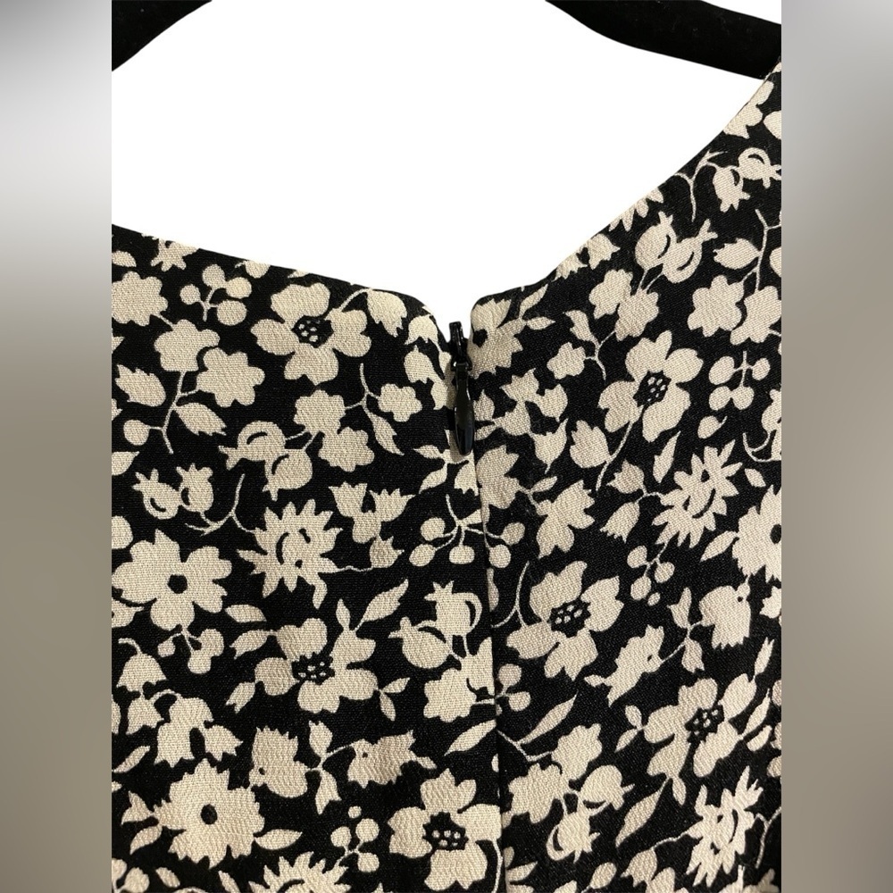 Polo Ralph Lauren Black and White Floral Short Sleeve Mini Dress Size 4 - Picture 3 of 4